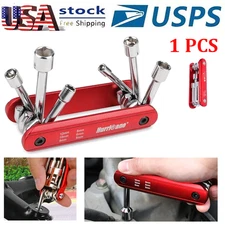 1 Pcs 6 in 1 Folding Nut Driver SAE Set Cr-V Steel Wrench Hex Nut Driver Kit