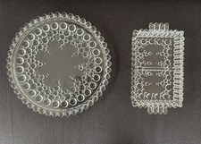 WALTHER GLAS Serie Bolero Bubbles 1 Tortenplatte & 1 Schale zweigeteilt VINTAGE