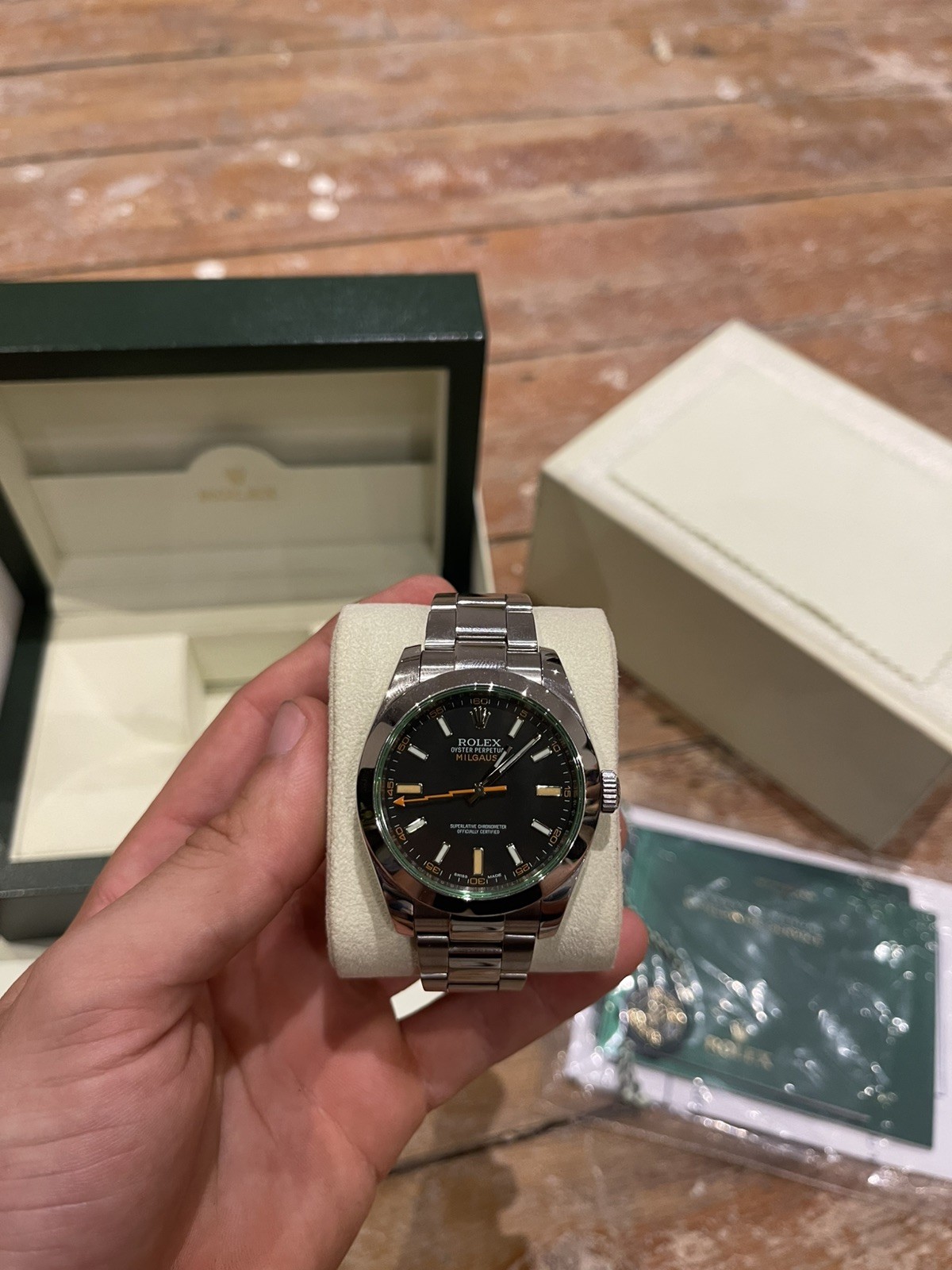 Rolex Milgauss  116400GV, With Box Stainless Steel 40mm Black Dial