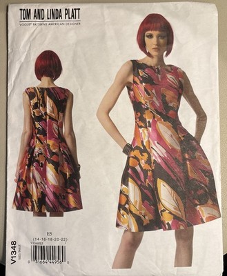 Vogue Patterns American Designer Tom & Linda Platt Dress E5 14 16 18 20 22 Uncut