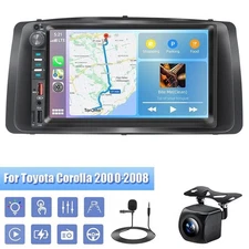 Car Apple CarPlay Android Auto Touch Screen Radio Stereo For Corolla 2000-2008