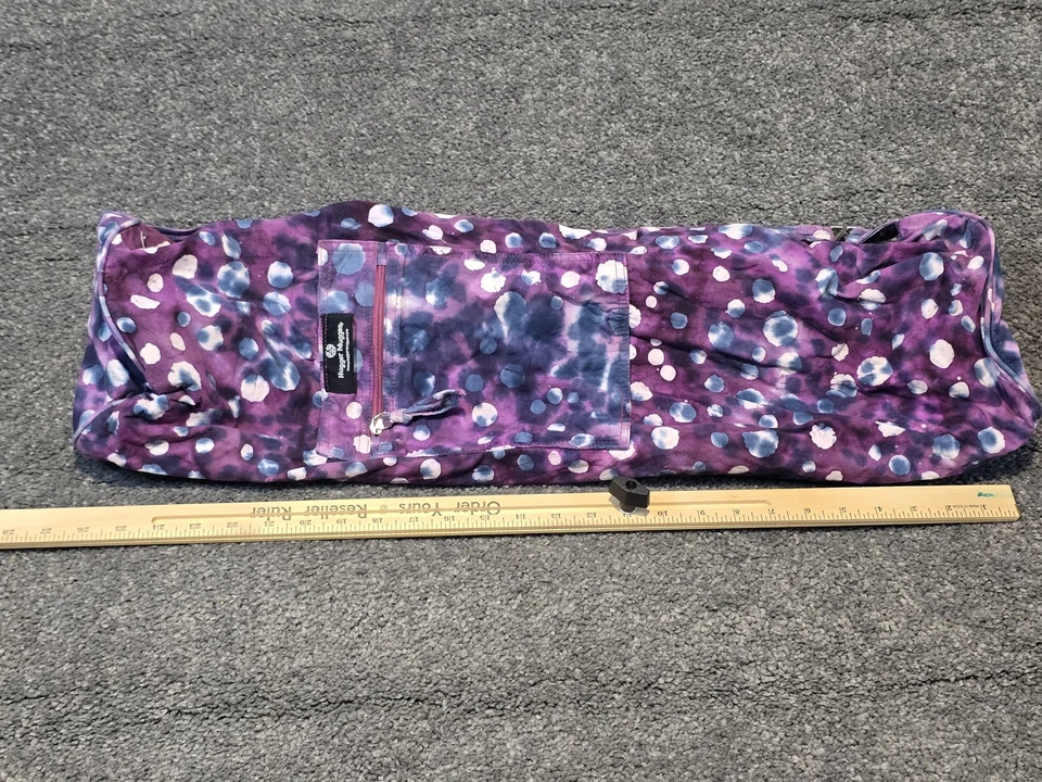 Bolsa de tapete de ioga Hugger Mugger roxa tingida alça ajustável com zíper bolso transportador - Imagem 3 de 4