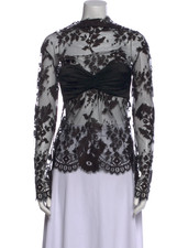 ZIMMERMANN lace and silk black blouse NWT  Sz Au 3 US 10