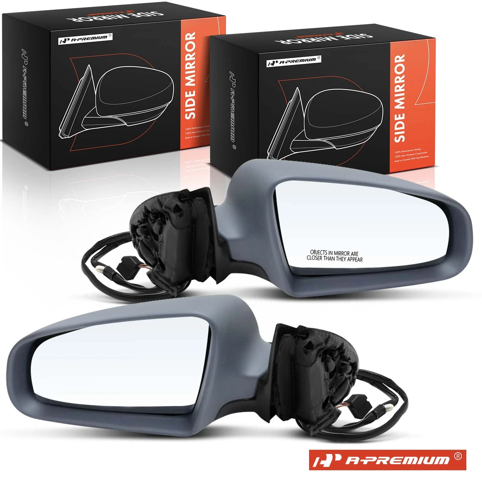 A-Premium Pair Power Mirror Manual Fold Heated for Audi A4 Quattro 02-08 RS4 S4
