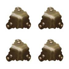 4Pcs Vintage Pure Brass Corner Protectors Antique Hardware Desk Edge Wooden J...