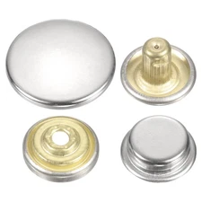 30Set Press-Stud Cap Button 20mm Metal Snap Fastener for Canvas, Silver