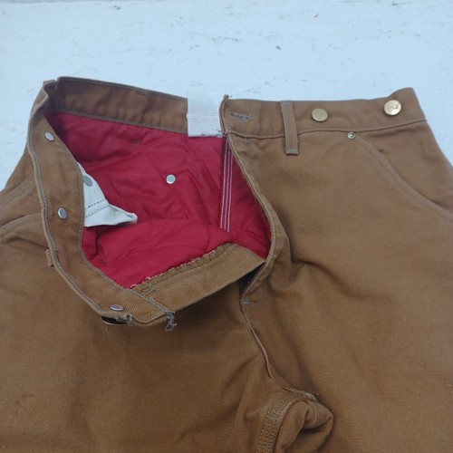 Vintage Carhartt pants brown duck canvas insulated 34x28 zip to knee - Picture 8 of 10