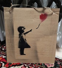 Pochoir Street Art Dismaland Banksy Little Girl and Heart 31x35cm