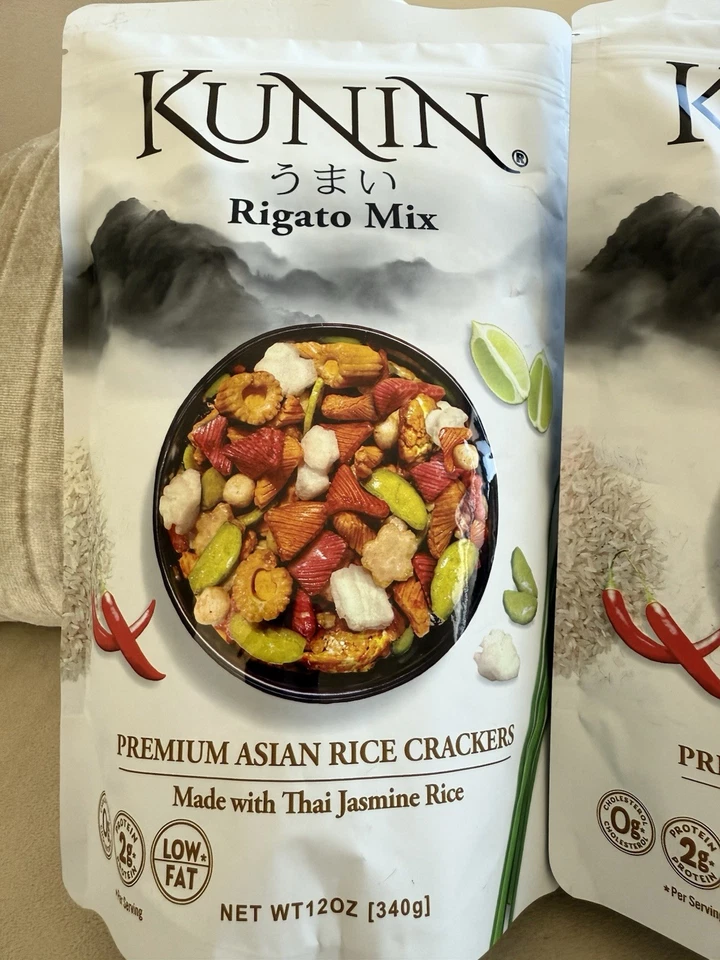 Lot Of 2 KUNIN Rigato Mix Premium Asian Rice Crackers W/ Thai Jasmine Rice 12 Oz - Image 2 of 4