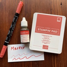 Stampin  Up TERRACOTTA TILE Classic Stampin' Ink Pad Refill Bottle  Marker