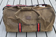 Kangol Large Holdall Overnight Bag Brown Faux Leather Big bag- Vintage see pics
