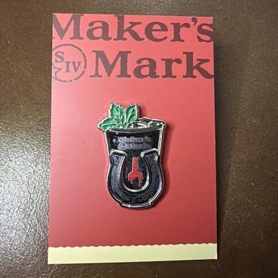 RARE Makers Mark Bourbon Whiskey Enamel Lapel Pin KENTUCKY DERBY  MINT JULEP￼￼