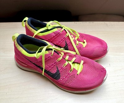 Nike Free Flyknit One Gr. 40 UK 6 pink neon grün Laufschuhe