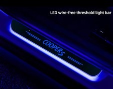 2Pcs Mini Cooper S Led Colour Changing Door Sill Protective Scuff Plates