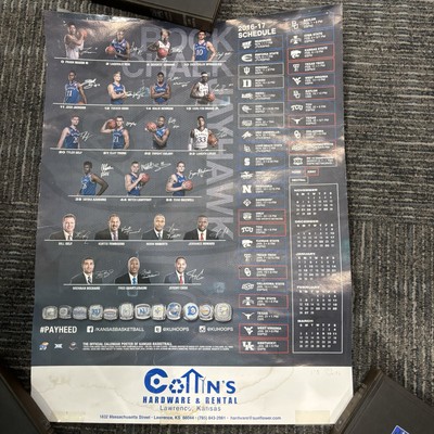 University Of Kansas Mens Basketball Team Schedule Poster For