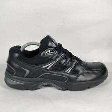 Vionic Walker Sneakers Womens Size 10.5 Black Leather Lace Up Orthotic Shoes