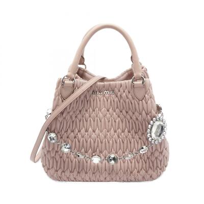Miu Miu NAPPA CRYSTAL Matelasse 2way shoulder Handbag RN0896 Miu Miu NAPPA CRYSTAL Matelasse 2way shoulder Handbag RN0896