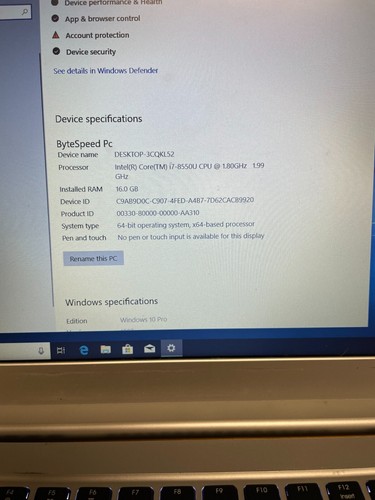 ByteSpeed W1 15.6" i5 8250u 16GB Ram 500GB Windows 11 Pro - Zdjęcie 5 z 5