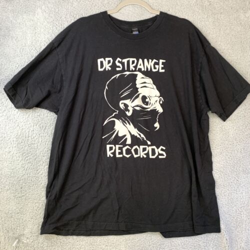 Vintage Dr. Strange Records T Shirt Mens 2XL RARE Punk Rock Black Tultex - Afbeelding 1 van 6