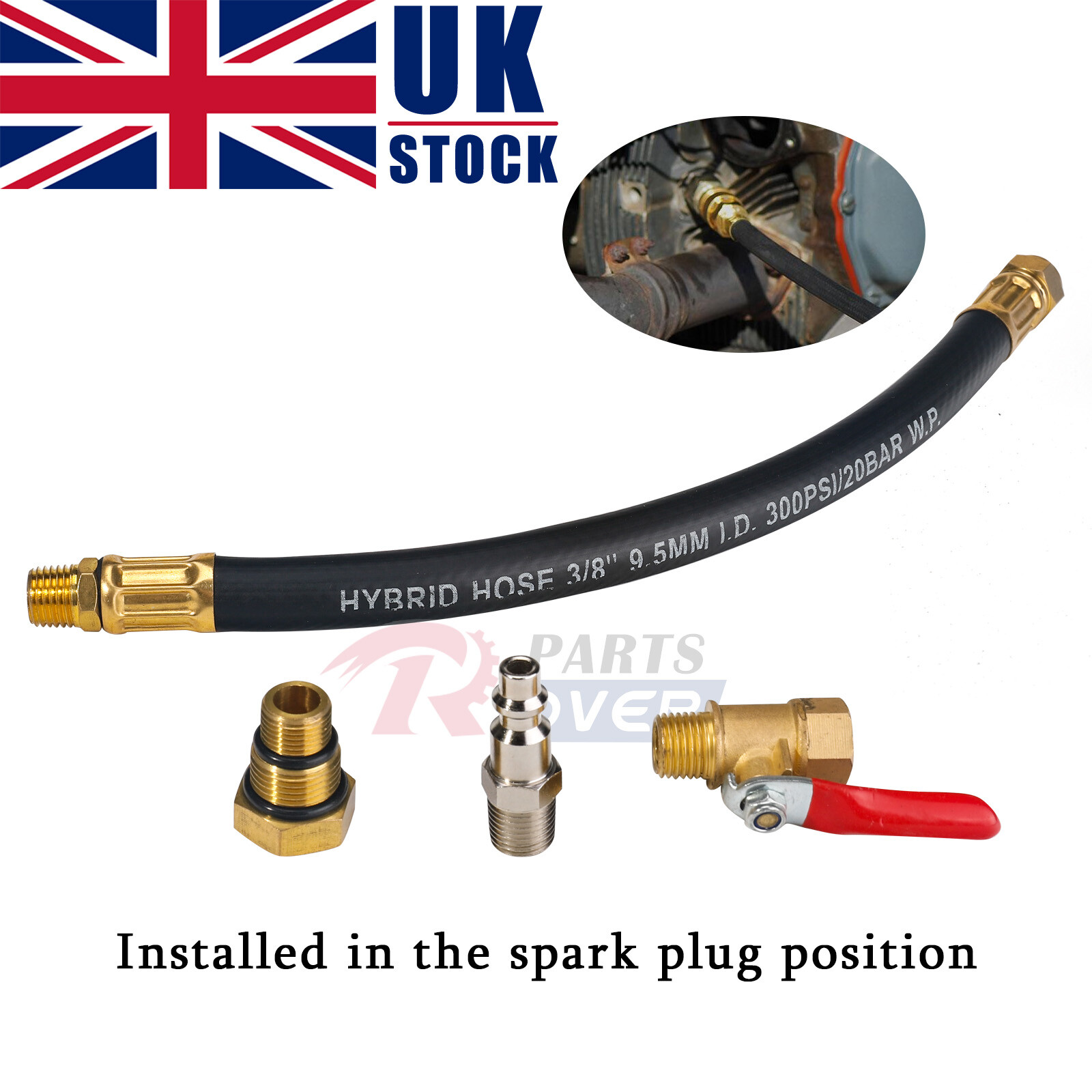 Air Valve Holder 10'' Flexible Hose For 14mm M14 & 18mm M18 Spark Plug