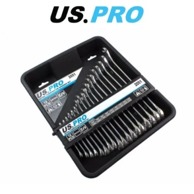 US PRO 18pc Metric Combination Spanner Wrench Set 6mm to 24mm 2051