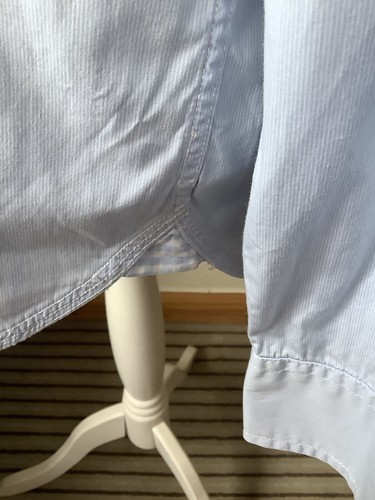 BOSTON BROTHERS New England Blue White Stripe Shirt Size L Chasing Waves Surf - Picture 6 of 12