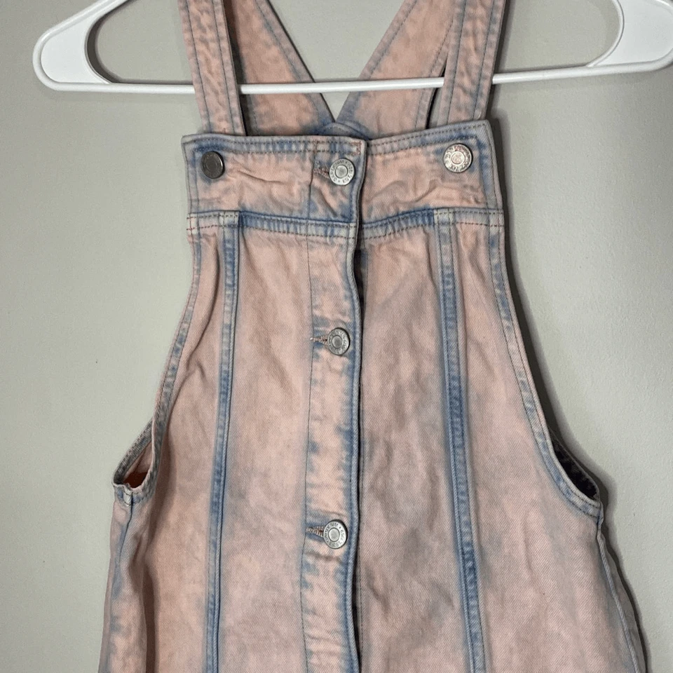 GAP Niños Niñas Denim Jersey Mono Vestido Talla XL Rosa Foto 2 de 4