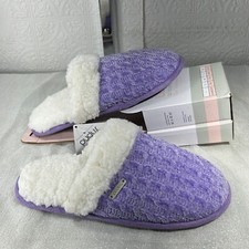 Pudus Creekside Purple Chenille Vegan Slip On Slide Slippers Size L 9-10 Womens