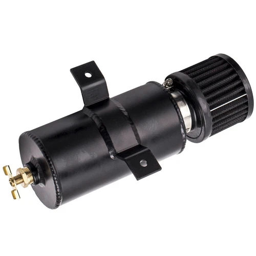 10AN Oil Catch Can Reservoir Tank 2 Port Dual Breather Filter Baffled+ 10FT Hose - Bild 17 von 20