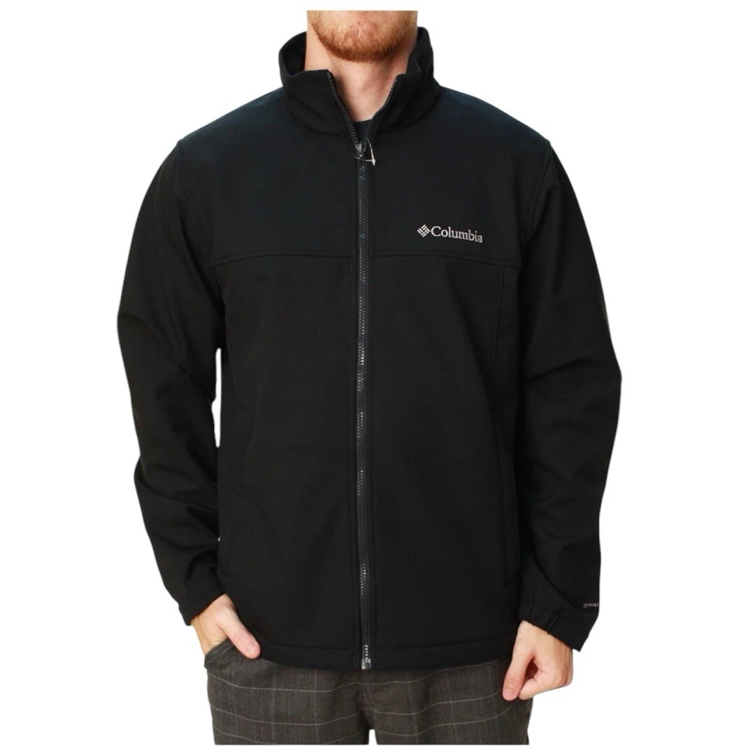 Columbia Mens Mt. Village Softshell Black Zip Up Windbreaker Jacket Sz S Zip-up