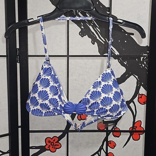 Kate Spade New York Blue Beryy Seashell Swim Padded Bra Size Large NWT - Picture 2 of 10