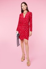  Rixo Abba Red Silk All Star Mini Dress Size XS