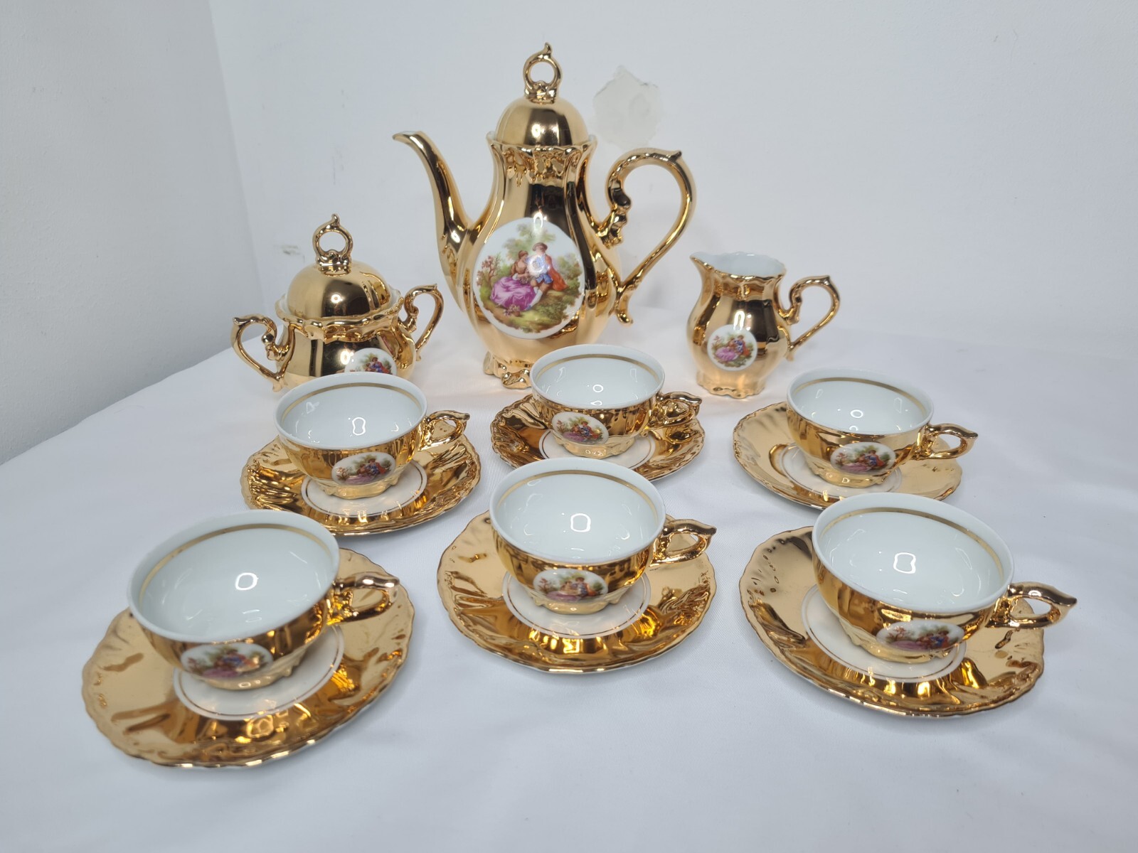 Beautiful Vintage Tea/Coffee Set Bondware Fine China Foreign Best Porcelain Gold eBay