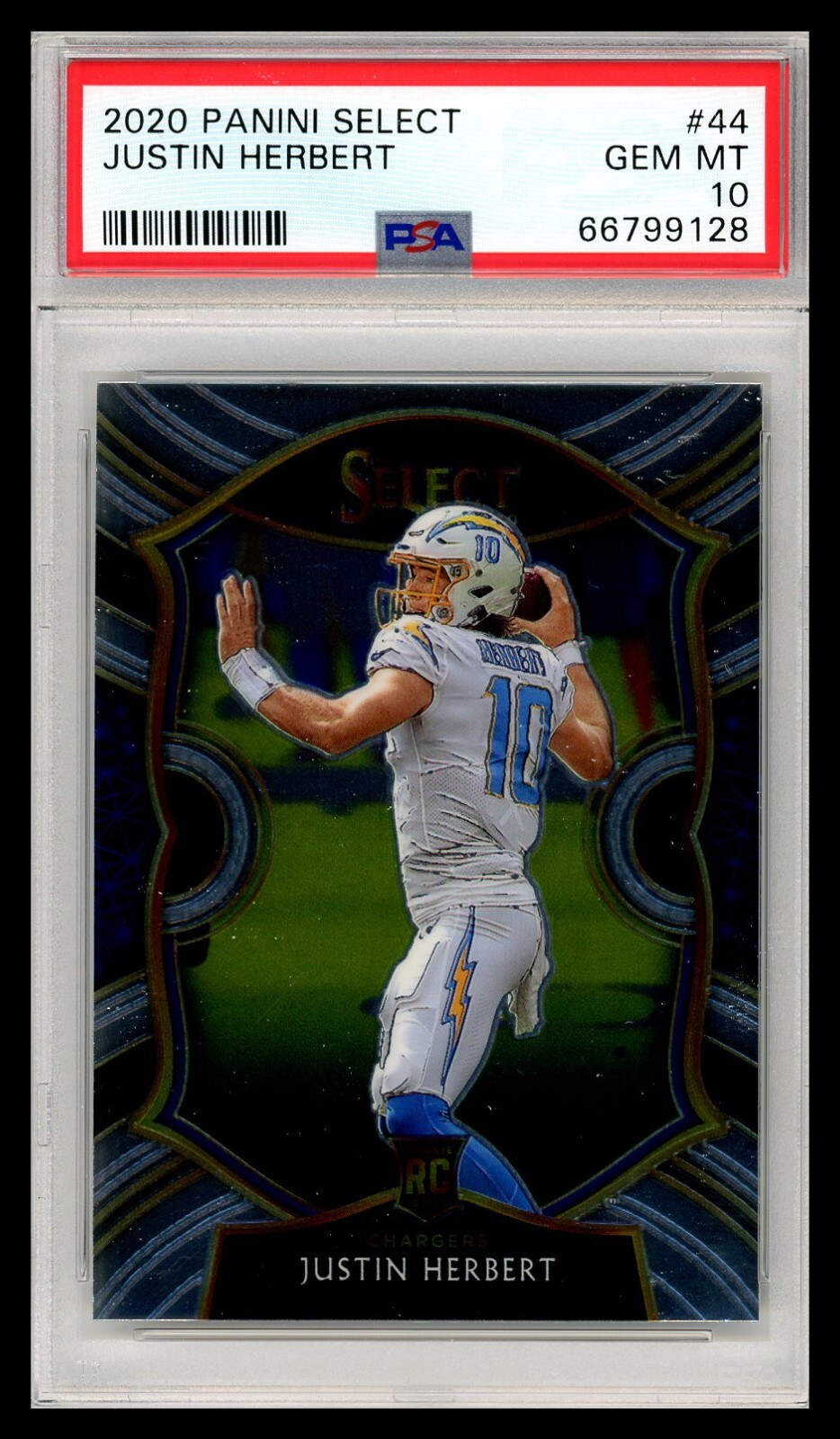 2020 Panini Select #44 Concourse Level JUSTIN HERBERT Rookie PSA 10 Chargers RC