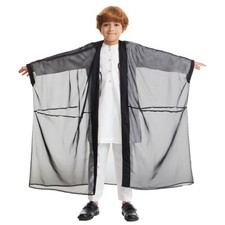 Ramadan Kids Boys Saudi Arab Jubba Thobe Open Kaftan Abaya Dubai Kimono Cardigan