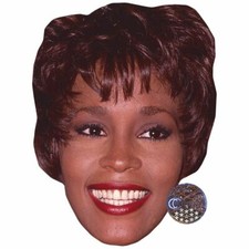 Whitney Houston Smile Celebrity Mask, Flat Card Face