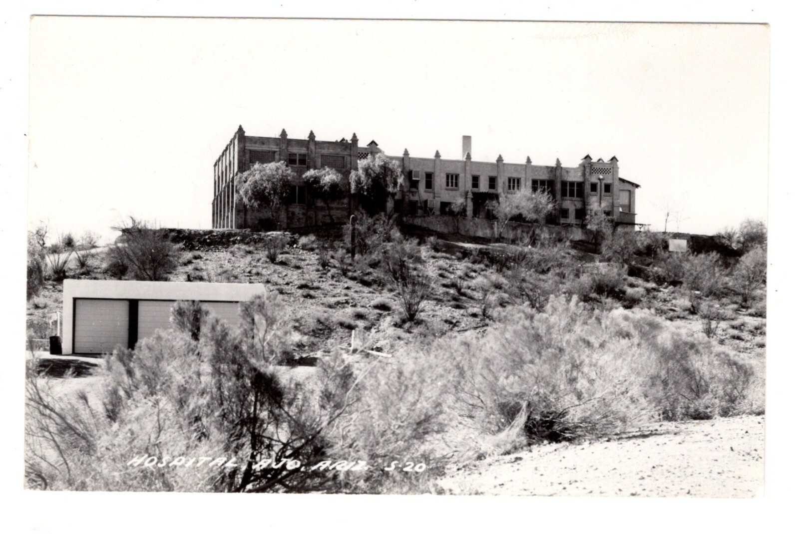 RPPC, Early hospital on hill, AJO, Pima County, Arizona, ca1950s eBay