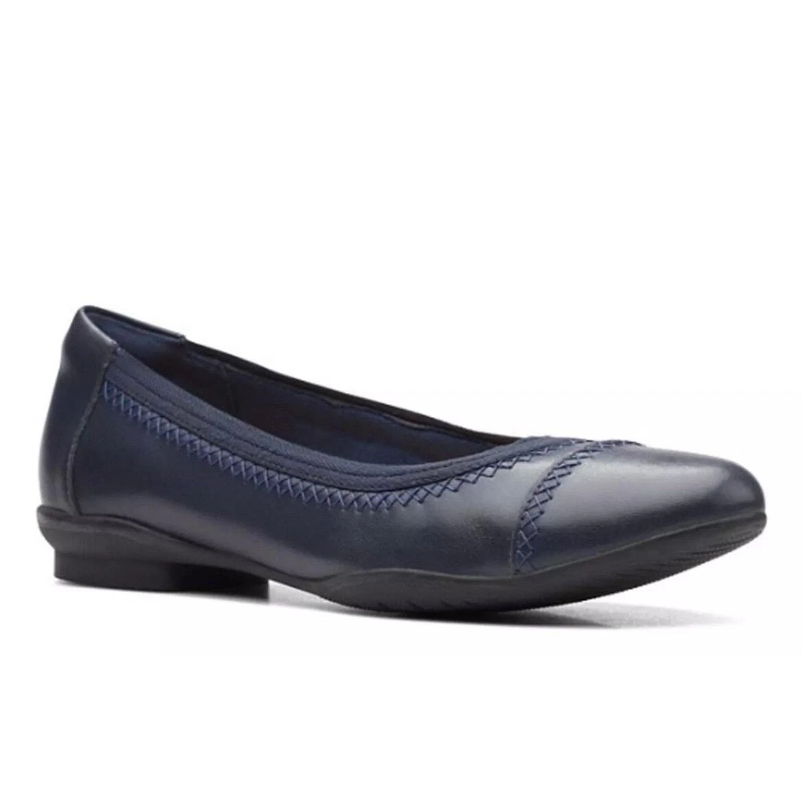 Clarks donna Sara Bay Flat 26165470 tessuto pelle navy taglia 9M