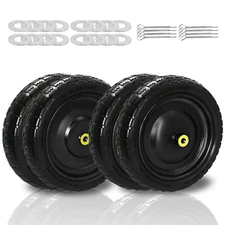 4PCS Upgrade 𝟏𝟑"(4.00-6) Flat-Free Solid Rubber Tires 