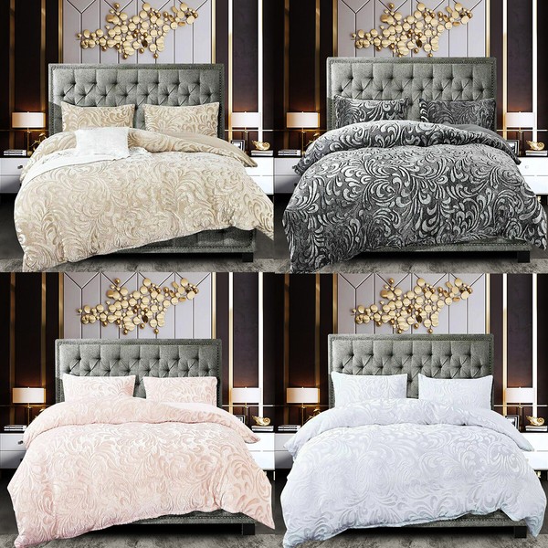 Juego de cama de terciopelo triturado funda nórdica edredón doble king super king size almohadas