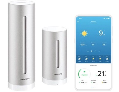 Netatmo Smarte Wetterstation-WLAN, Funk, Innen- und Außensenor, Wettervorhersage