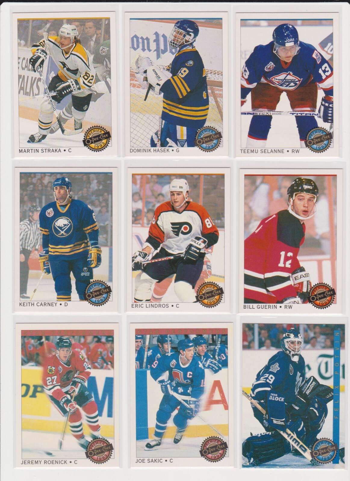 1992-93 O-Pee-Chee Premier Hockey NM you pick base stars RC rookie insert OPC