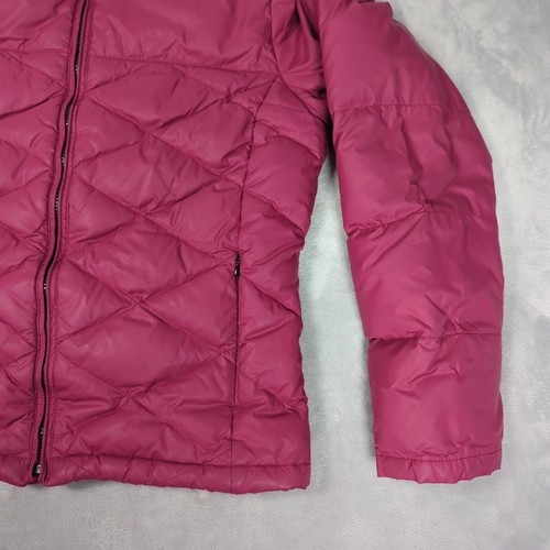 Eddie Bauer Jacket Womens Medium Dark Pink Goose Down Puffer Adjustable Hem - Picture 5 of 16
