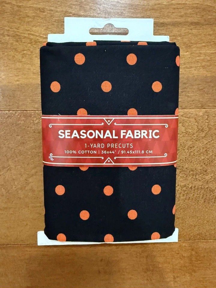 David Textiles Orange  Black Polka Dot Pre Cut 2 yards cotton fabric 100% Cotton - Image 2 of 4