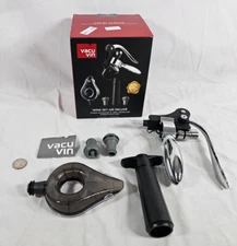 Wine Accessory Set Vacuum Saver Pump 2 Stoppers Aerator Lever Corkscrew Opener