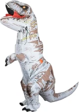 White T-Rex Inflatable Dinosaurs Costume Outfit Adult Dress Up Cosplay Party