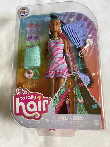 Barbie Totally Hair Butterfly Themed Doll 15 Accessories African American