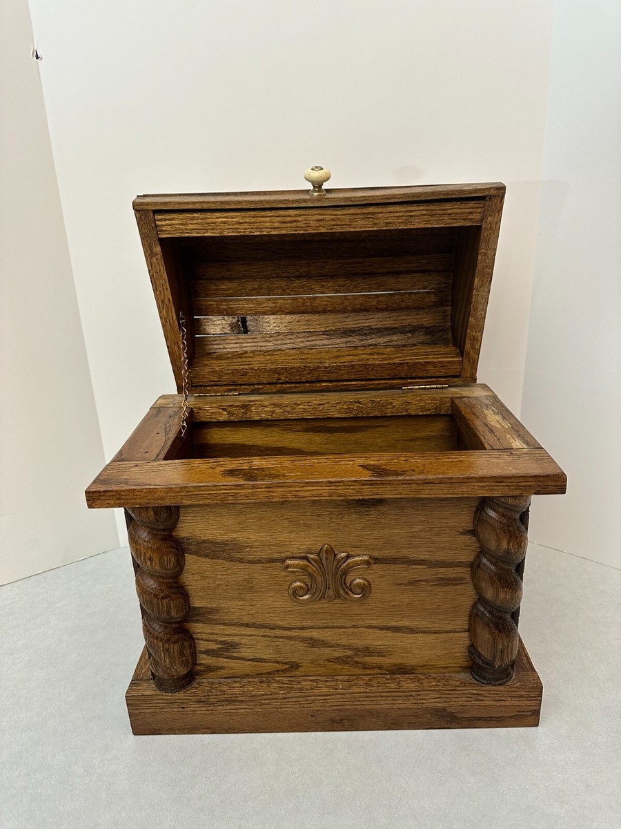 Large Oak Wood Treasure Chest Box - 14