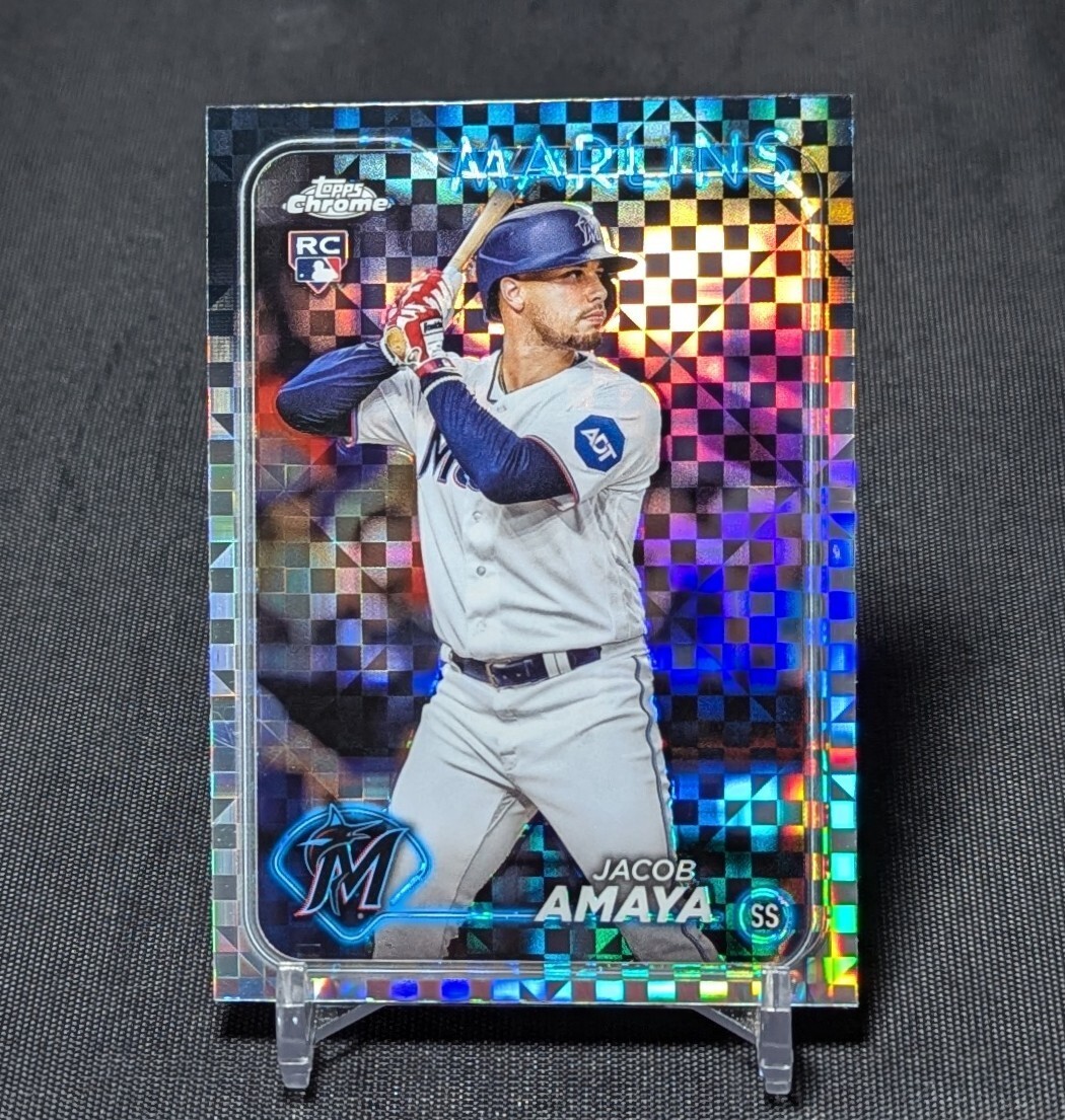 Jacob Amaya X-Fractor Refractor Rookie RC 2024 Topps Chrome Card #92 Marlins