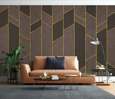 3D Brown Geometry ZHUA7245 Wallpaper Wall Murals Removable Self-adhesive Ann 24